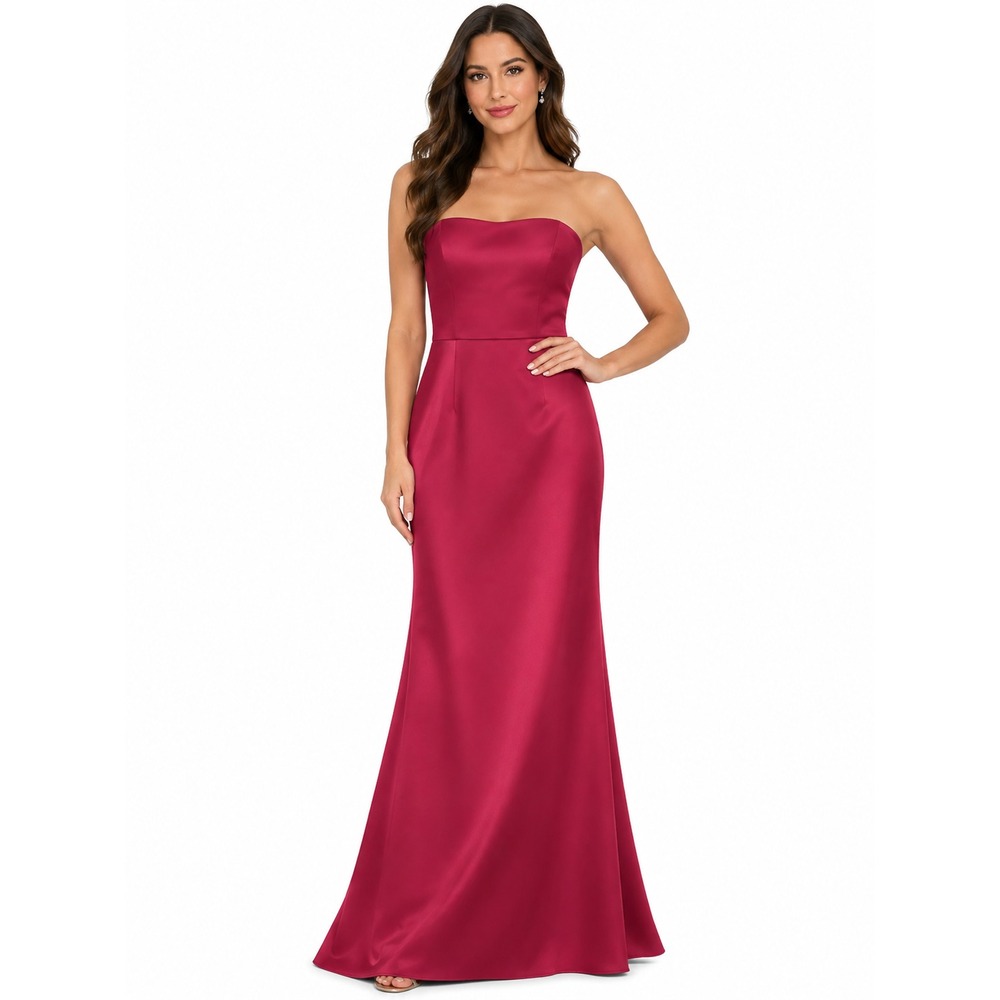 Alex Evenings Dress Womens 6 Pink Satin Strapless Sweetheart Mermaid Gown Formal